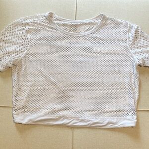 lululemon athletica White Mesh Crop Top
